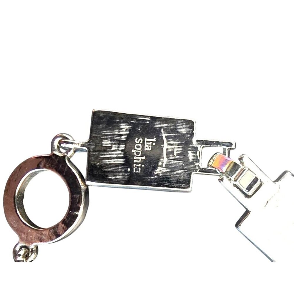 Lia Sophia Party On Silver-Tone Bracelet With Black & Clear Cut Crystals - Picture 2 of 8
